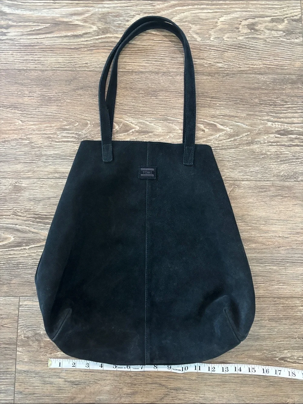 TOMS Black Cosmopolitan Soft Suede Slouchy Tote Shoulder Bag with Trees